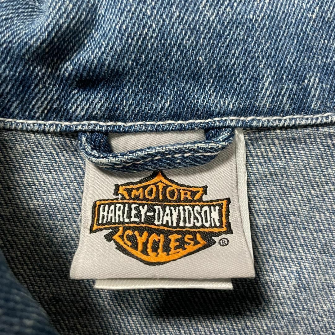 【Harley-Davidson】バックプリント バイク デニムジャケット