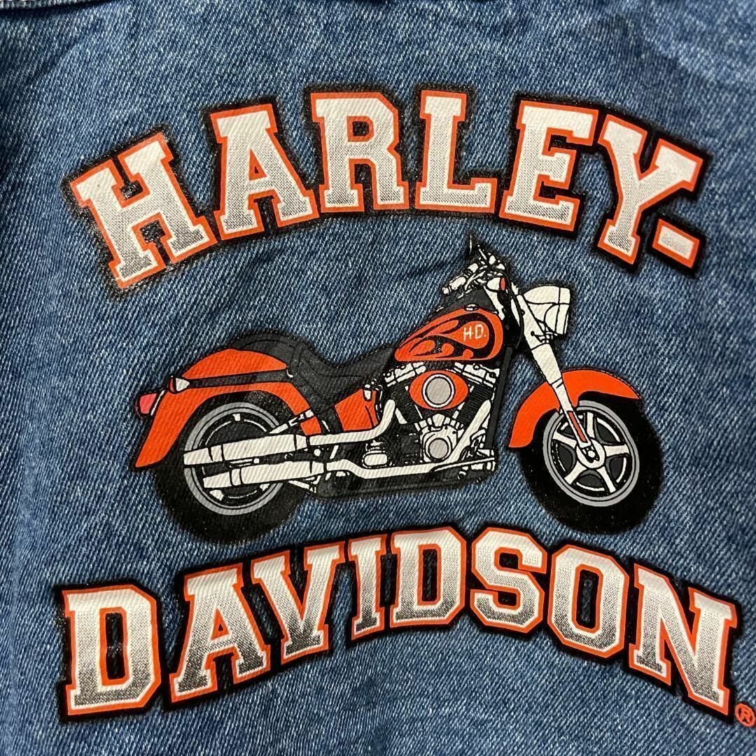 【Harley-Davidson】バックプリント バイク デニムジャケット
