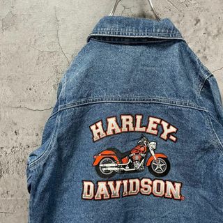 【Harley-Davidson】バックプリント バイク デニムジャケット