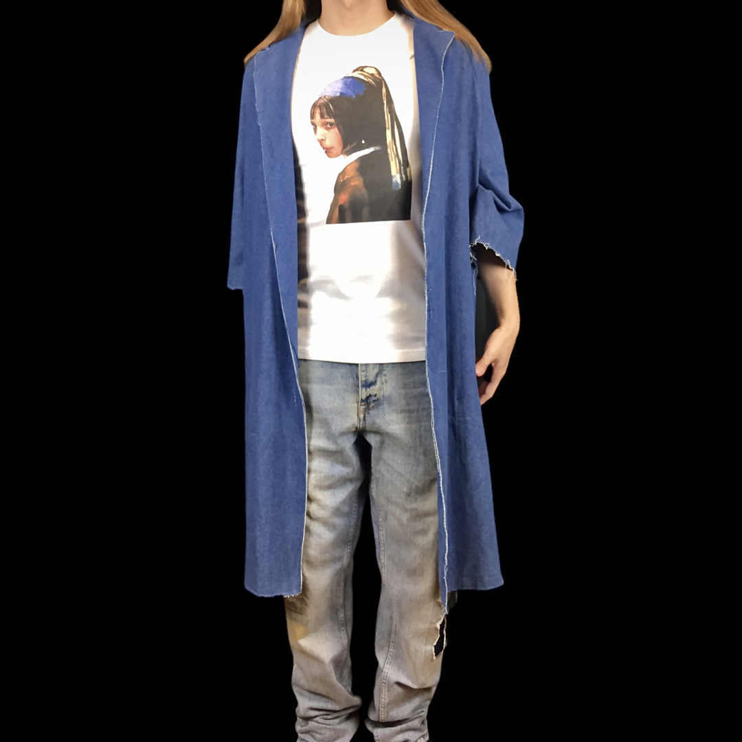 新品 レオン マチルダ フェルメール 真珠の耳飾りの少女 青ターバン Tシャツ メンズのトップス(Tシャツ/カットソー(半袖/袖なし))の商品写真