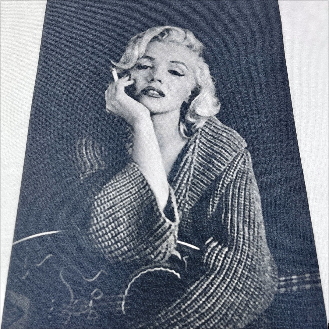 新品 マリリンモンロー ギター 煙草 50年代 ハリウッド映画 女優 白 ロンT