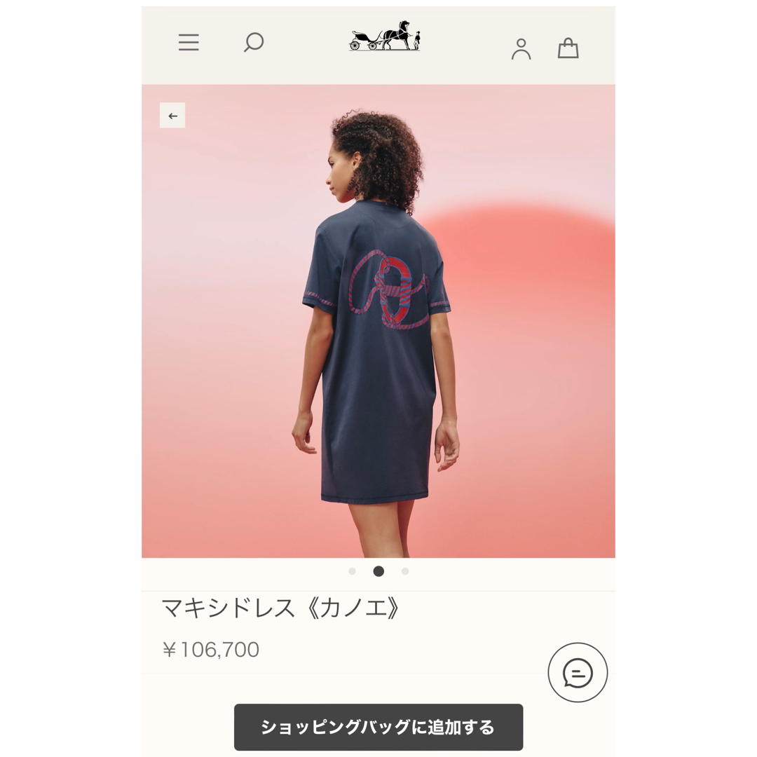 2023 エルメス Tシャツ ワンピース マキシドレス カノエ カルトゥッシュ | フリマアプリ ラクマ