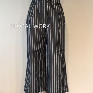 グローバルワーク(GLOBAL WORK)の【美品】GROBAL WORK.ストライプ ガウチョパンツ(その他)