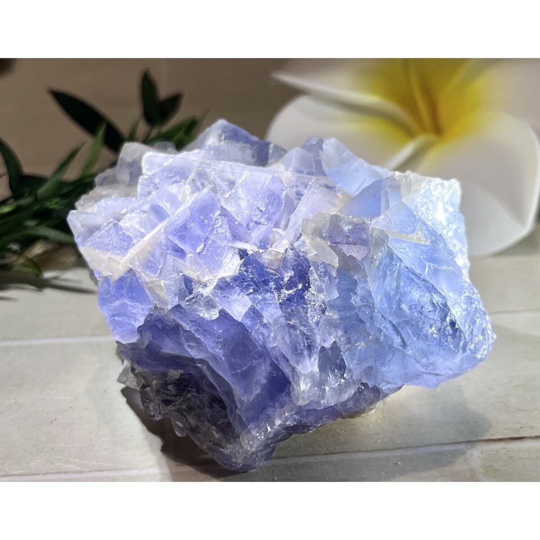 チベット産✨　ブルー　フローライト　クラスター　蛍石　ラフストーン　原石