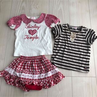 シャーリーテンプル(Shirley Temple)のシャーリーテンプル　トップスとスカパン3点セット(Tシャツ/カットソー)