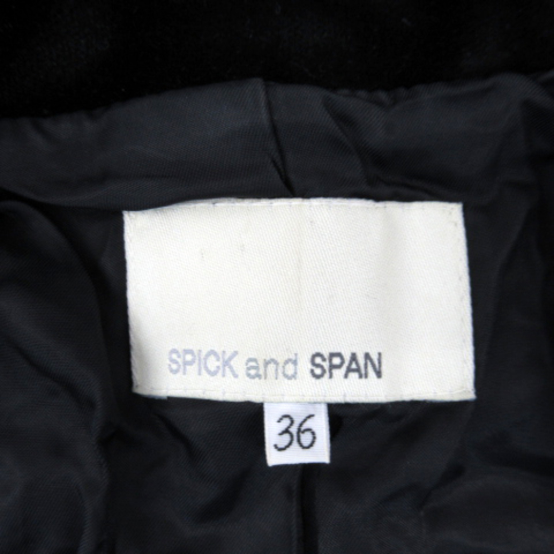 Spick & Span(スピックアンドスパン)のスピック&スパン テーラードジャケット シングルボタン 総裏地 ベロア 36 黒 レディースのジャケット/アウター(その他)の商品写真