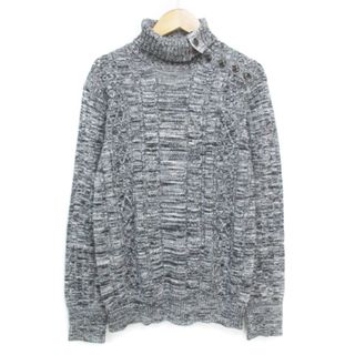 メンズビギ(MEN'S BIGI)のメンズビギ ニット セーター 長袖 タートルネック ハイネック S グレー 黒(ニット/セーター)