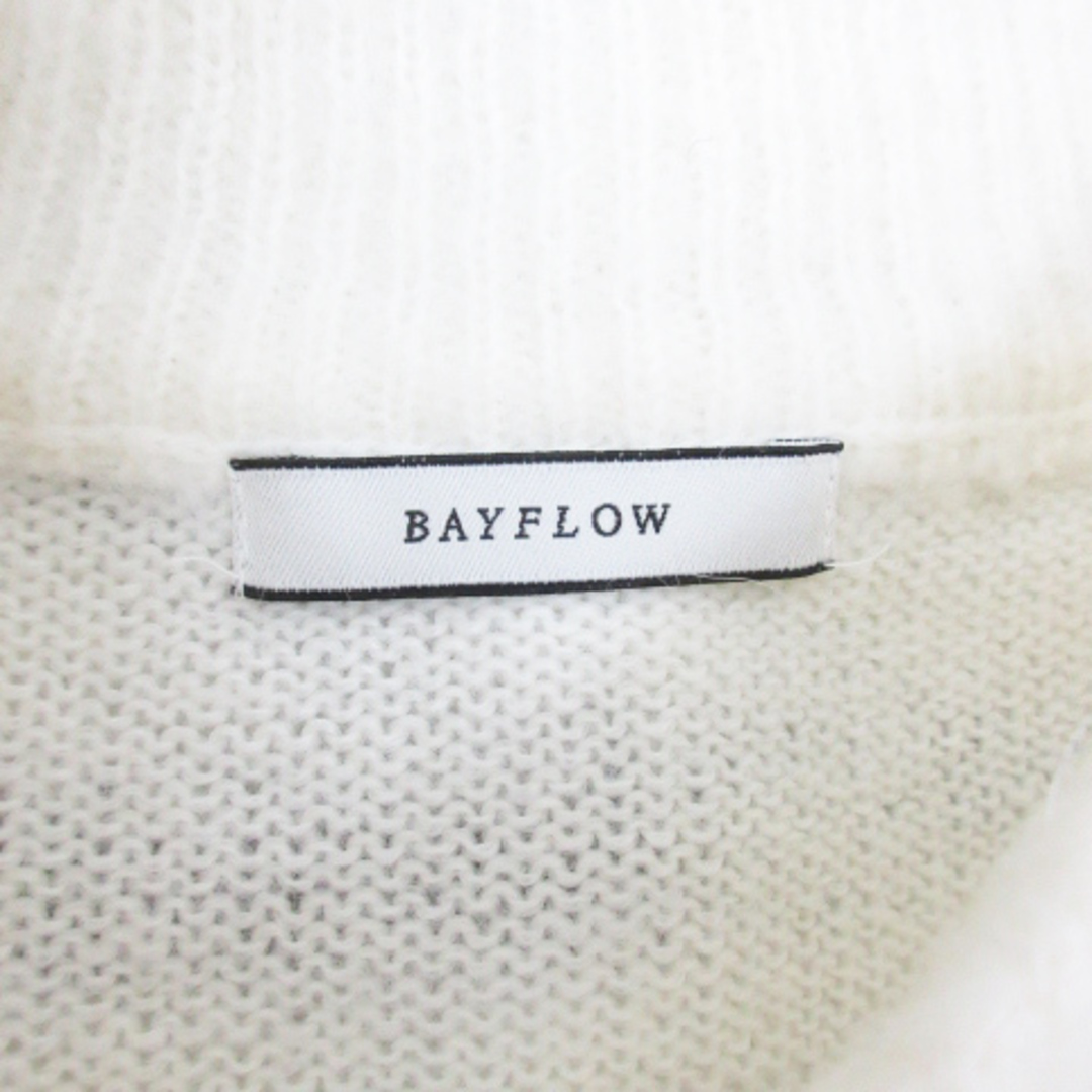 BAYFLOW(ベイフロー)のベイフロー ニット セーター 長袖 クルーネック ボーダー柄 3 白 黒 レディースのトップス(ニット/セーター)の商品写真