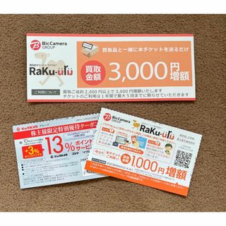 ビックカメラ(ビックカメラ)のラクウル買取増額クーポン＋株主優待クーポン(その他)