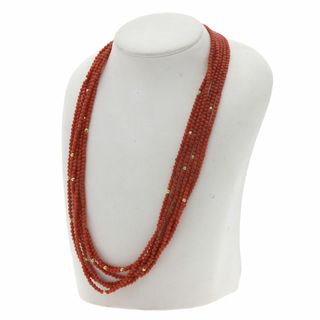 SELECT JEWELRY サンゴ 珊瑚 6連 ネックレス K14YG レディース