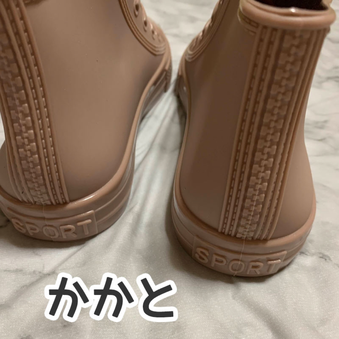 レインスニーカー　ハイカット　ロゴ　韓国　軽量　やわらか素材　長靴　梅雨　稲刈 レディースの靴/シューズ(レインブーツ/長靴)の商品写真