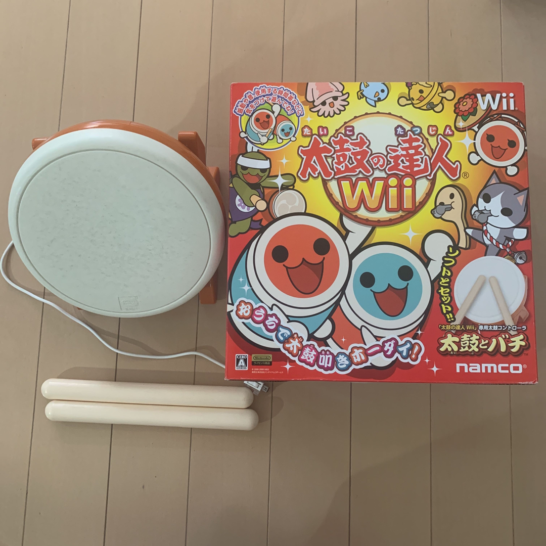 Wii(ウィー)の太鼓の達人Wii 太鼓とバチ　ジャンク品 エンタメ/ホビーのゲームソフト/ゲーム機本体(その他)の商品写真