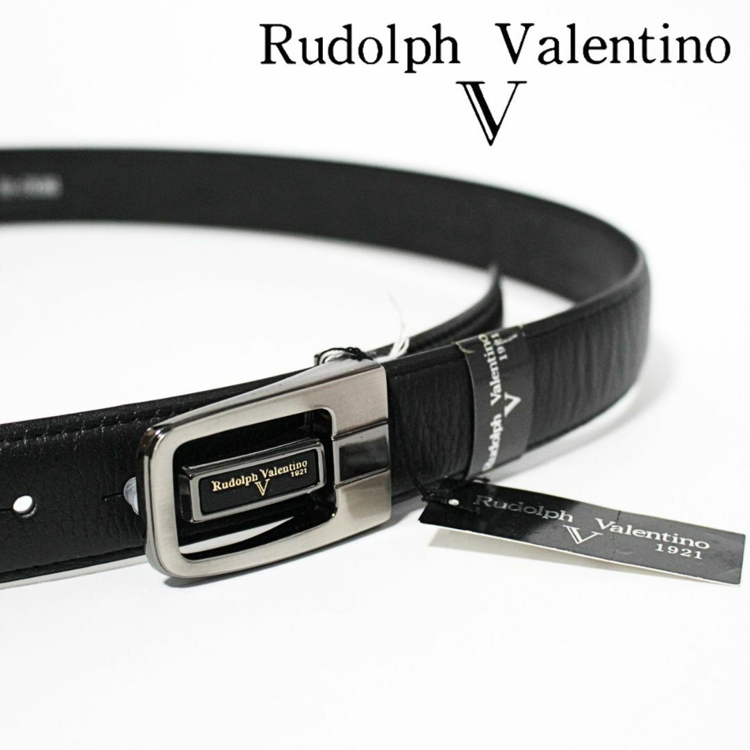 Rudolph Valentino(ルドルフヴァレンチノ)の新品 ルドルフヴァレンチノ 訳有 トップ式ベルト ウエスト最大97cm相当 黒 メンズのファッション小物(ベルト)の商品写真