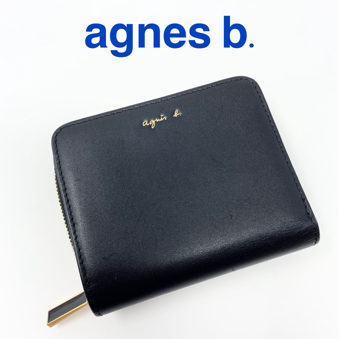 【人気】アニエスベー　AW11F-01　二つ折り財布　ブラック