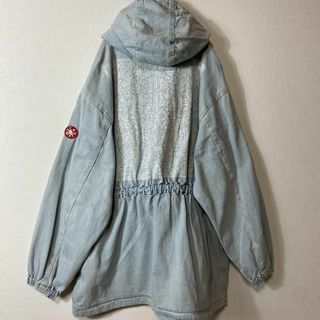 新品タグ付き、グラフィック◎】C.E.デニムロングジャケット刺繍ロゴ