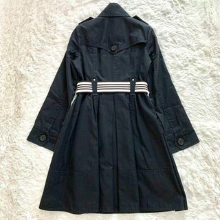 美品　カシミヤ混　バーバリーブルーレーベル　ロングコート　ベルト　ノバチェック