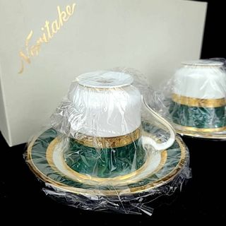 ノリタケ(Noritake)の□未使用 ◆ ノリタケ　フィッツジェラルド　カップ&ソーサー　ペア　箱つき(食器)