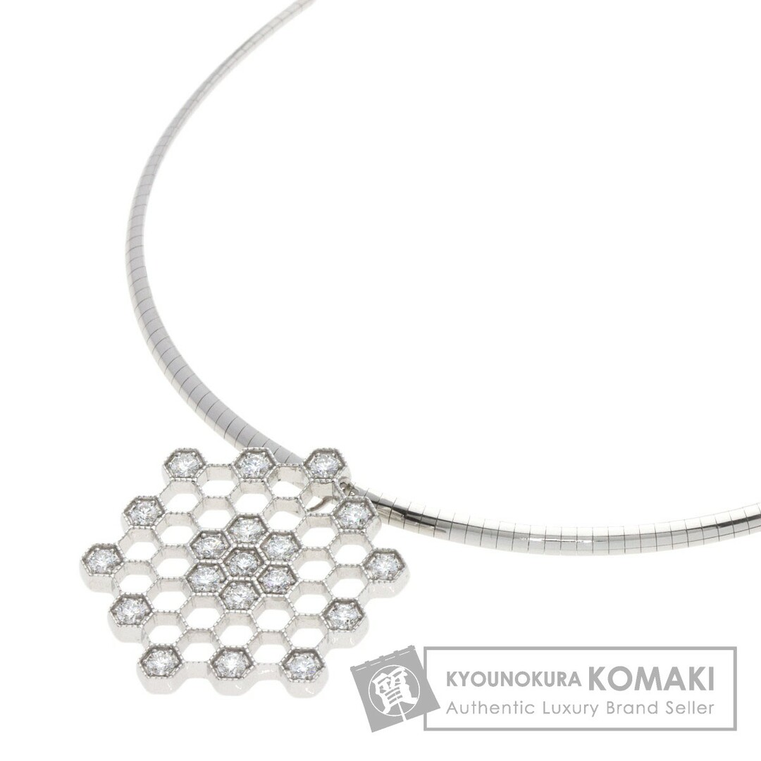 MIKIMOTO ダイヤモンド オメガチェーン ネックレス K18WG レディース