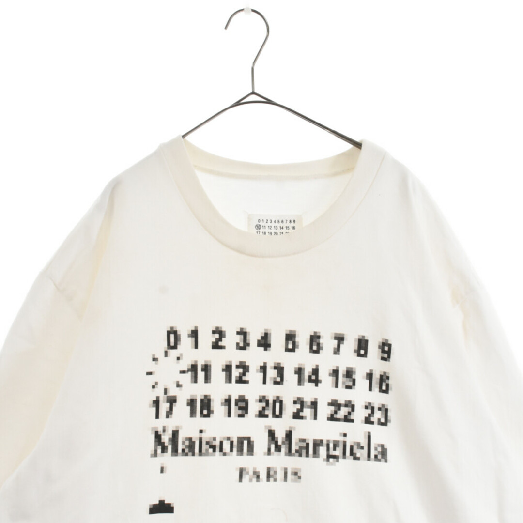 Martin Margiela マルタンマルジェラ 19AW インベーダーカレンダーロゴ オーバーサイズプリント Tシャツ 半袖カットソー ホワイト  S30GC0673