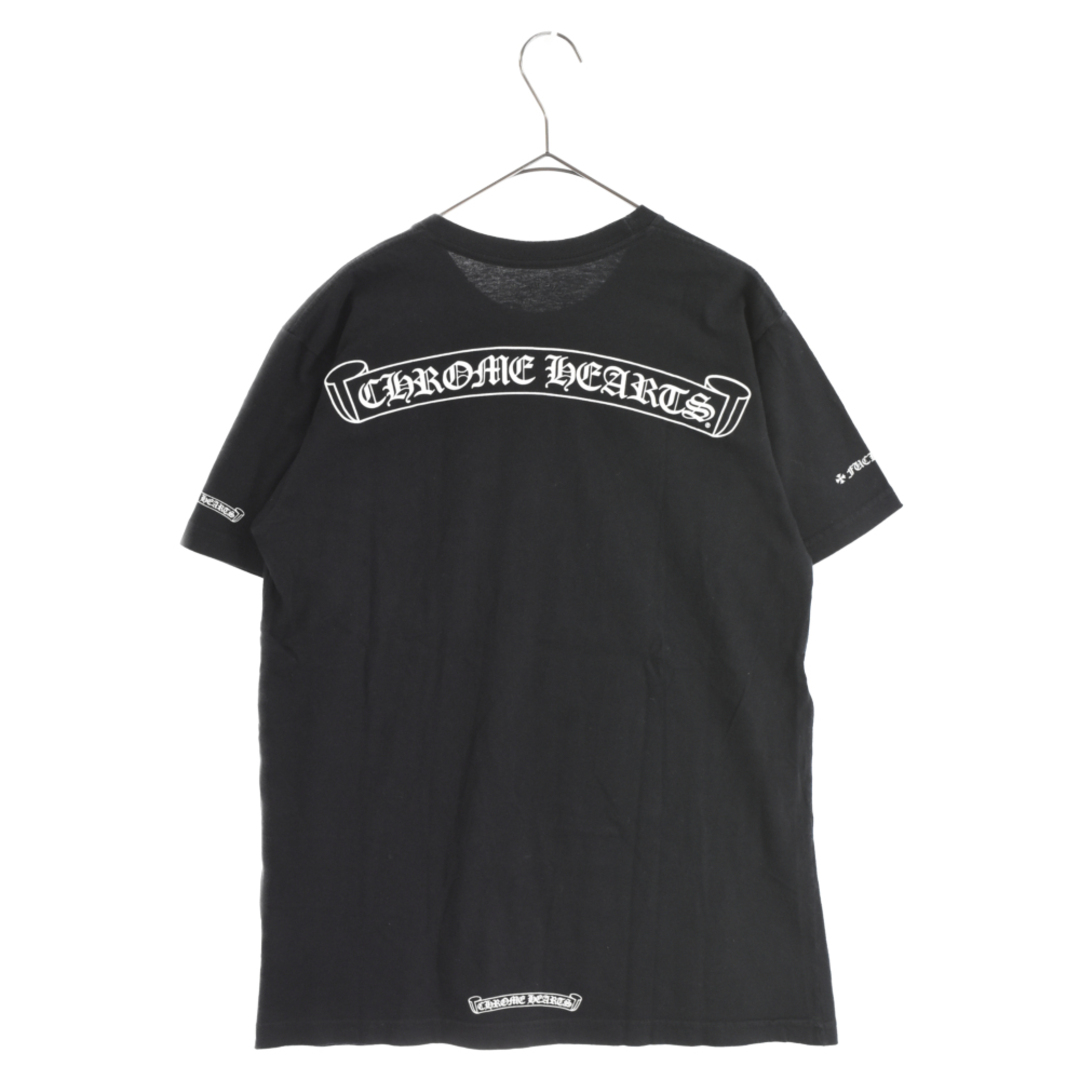 CHROME HEARTS クロムハーツ 胸ポケットバックスクロールラベルプリント半袖Tシャツ カットソー ブラック