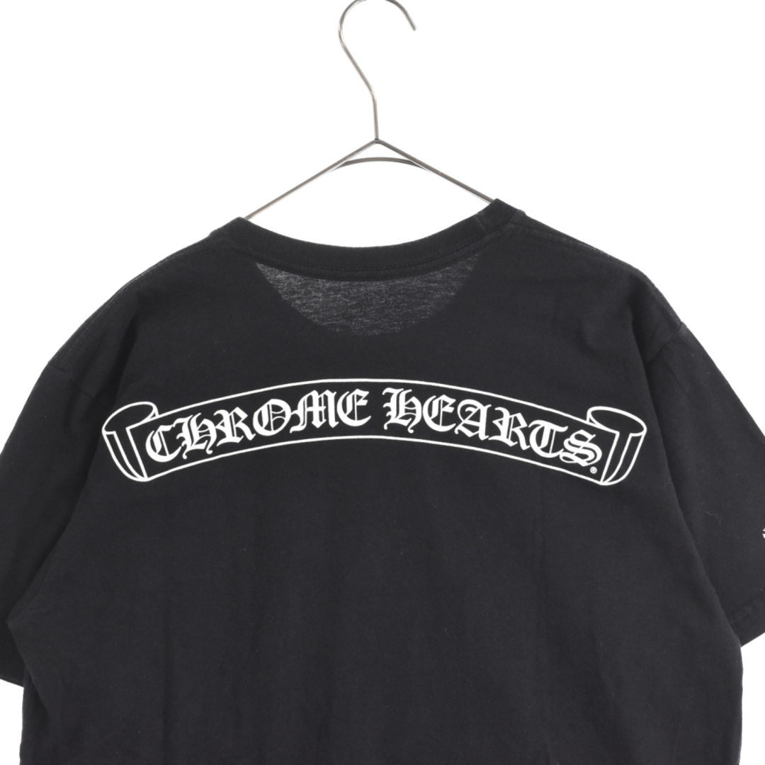 CHROME HEARTS クロムハーツ 胸ポケットバックスクロールラベルプリント半袖Tシャツ カットソー ブラック