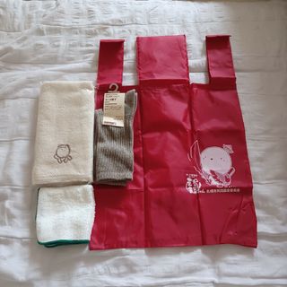 ムジルシリョウヒン(MUJI (無印良品))のシマエナガ　エコバッグ　タオル　靴下セット(エコバッグ)