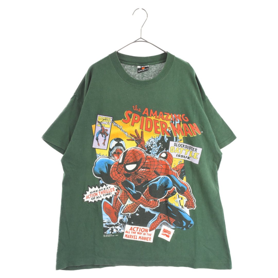 VINTAGE ヴィンテージ 90s SPIDERMAN スパイダーマン アメコミ キャラクター 半袖Tシャツ カットソー グリーン