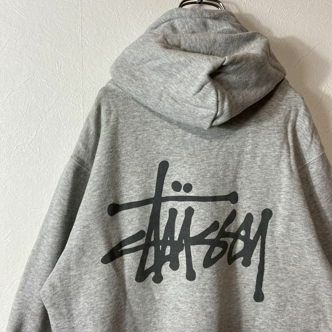 【ショーンフォトロゴ◎、プルオーバーパーカー◎】stussy両面プリントM