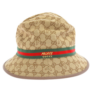 グッチ(Gucci)のGUCCI グッチ ×PALACE グッチ パレス GGキャンバス ロゴ ハット 帽子 726133 4HAUZ ベージュ(ハット)