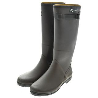 エーグル(AIGLE)のAIGLE エーグル レインシューズ 36(22.5cm位) 茶系 【古着】【中古】(レインブーツ/長靴)