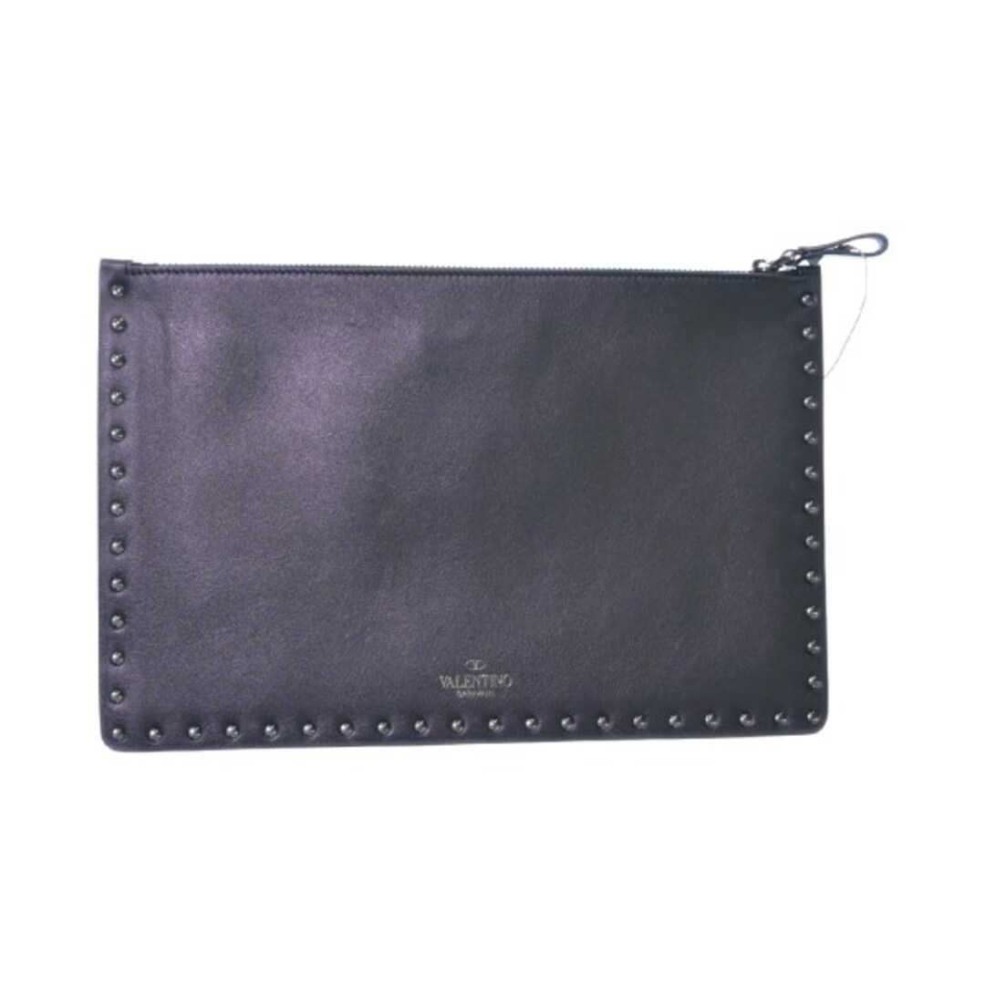 純正価格 VALENTINO GARAVANI クラッチバッグ - 黒xグレー系 【古着