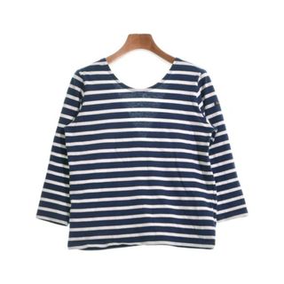 ルミノア(Le Minor)のLe minor ルミノア Tシャツ・カットソー -(L位) 紺x白(ボーダー) 【古着】【中古】(カットソー(半袖/袖なし))