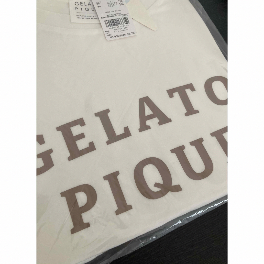 gelato pique(ジェラートピケ)の【ホワイト色 上下セット】ジェラートピケ ロゴTシャツベア柄ショートパンツセット レディースのルームウェア/パジャマ(ルームウェア)の商品写真