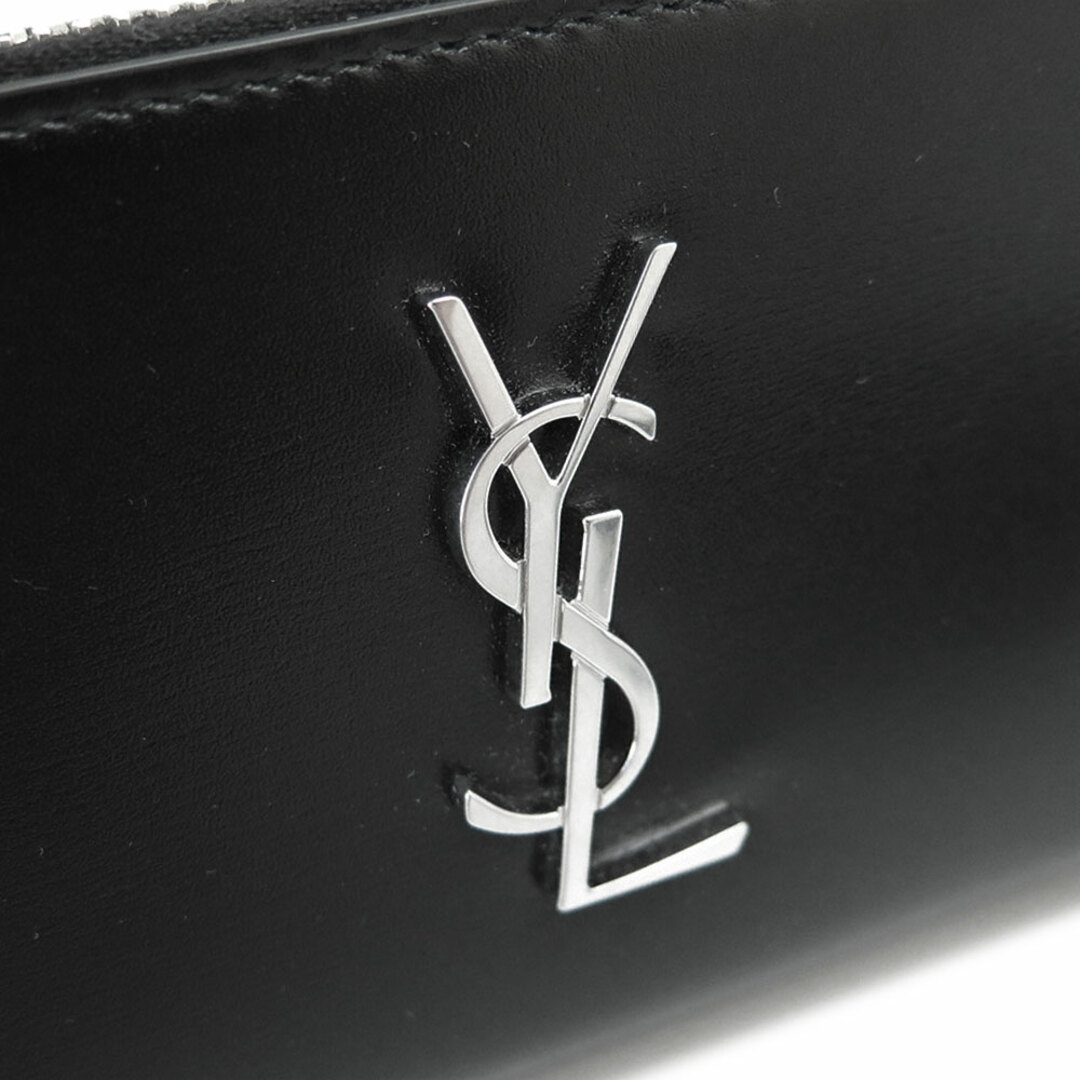 Saint Laurent(サンローラン)のサンローラン コインケース 535411 0SX0E 1000 カサンドラ 小銭入れ カードケース 財布 YSLロゴ モノグラム レザー ブラック 黒 SAINT LAURENT メンズのファッション小物(コインケース/小銭入れ)の商品写真