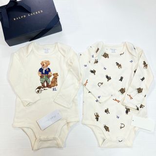 ラルフローレン(Ralph Lauren)の12m80cm  二枚セット　ラルフローレン  長袖　ロンパース(ロンパース)