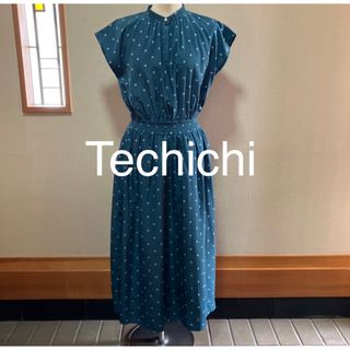 テチチ(Techichi)のTechichi テチチ ロングワンピース フレンチスリーブ グリーン(ロングワンピース/マキシワンピース)