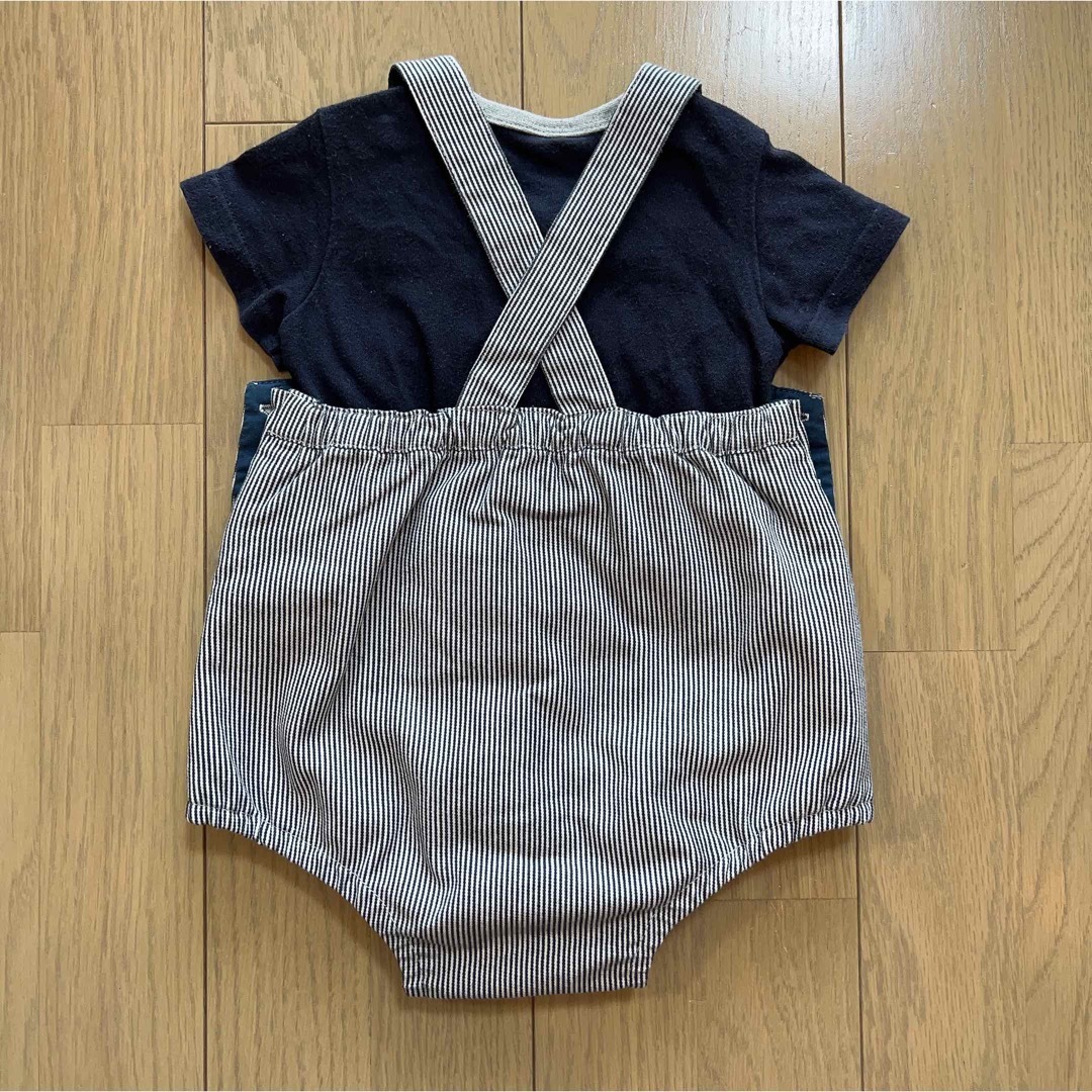 petit main(プティマイン)のプティマイン ロンパースサロペット2枚セット キッズ/ベビー/マタニティのベビー服(~85cm)(ロンパース)の商品写真