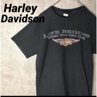 ハーレーダビッドソン(Harley Davidson)の【即完売】 ハーレーダビッドソン Tシャツ 両面 デカプリント 渋デザイン 黒(Tシャツ/カットソー(半袖/袖なし))