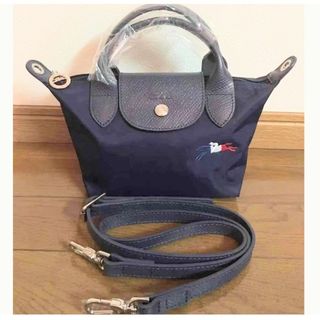 ロンシャン(LONGCHAMP)のロンシャン★ルプリアージュ トップハンドルバッグ 2ウェイ  XS ネイビー(ショルダーバッグ)