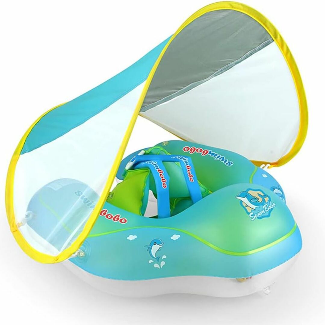 【サンシェード付き☼】赤ちゃんを日差しから守る ベビー用浮き輪 Lサイズ