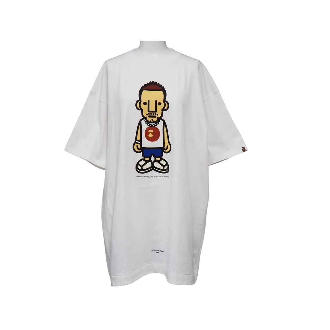 a bathing ape nakata.net アベイシングエイプ 中田英寿 半袖Tシャツ 2006年 コットン ホワイト サイズXL 美品  52739