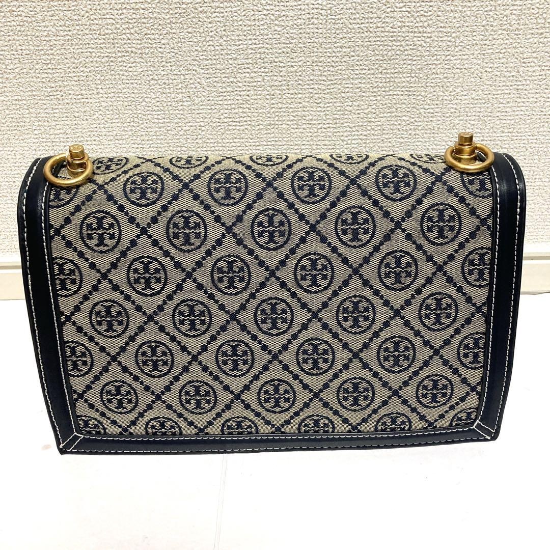 美品 トリーバーチ Tモノグラムジャガード ショルダーバッグ