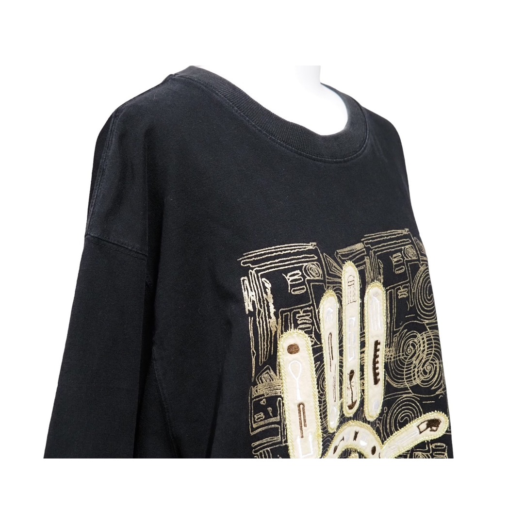 miskeen ミスキーン 半袖Tシャツ ビッグシルエット 刺繡 コットン ブラック サイズXL 美品  52813
