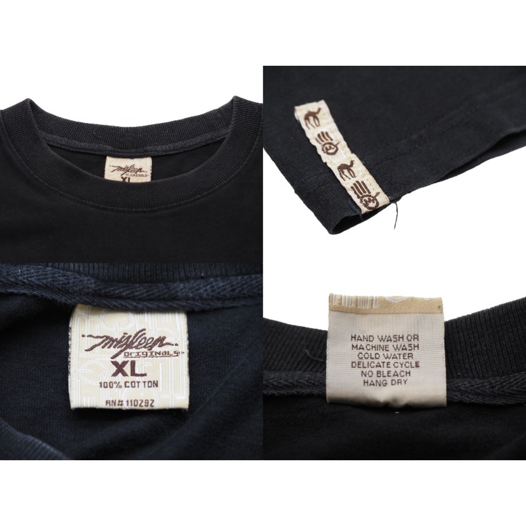 miskeen ミスキーン 半袖Tシャツ ビッグシルエット 刺繡 コットン ブラック サイズXL 美品  52813