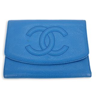 シャネル(CHANEL)のシャネル ココマーク キャビアスキン 三つ折り財布 [b19-52](財布)