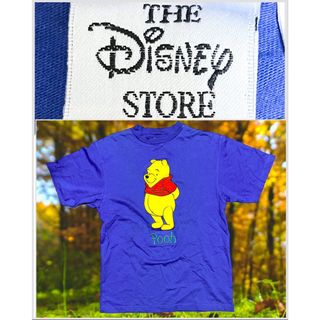 ディズニー(Disney)のプーさん　くまのプーさん　ディズニーストア　ヴィンテージ　ブルー　青　Tシャツ(Tシャツ/カットソー(半袖/袖なし))