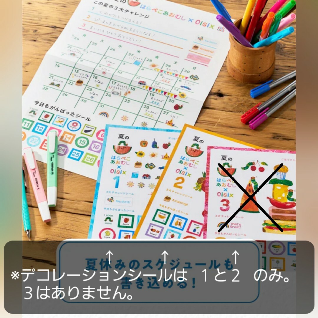 ERIC CARLE(エリックカール)の【非売品】はらぺこあおむし×Oisix　カレンダー・シール・ミニファイル セット キッズ/ベビー/マタニティのおもちゃ(知育玩具)の商品写真