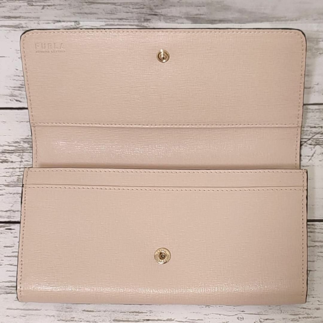 ☆未使用に近い☆FURLA フルラ 長財布 フラップ ロゴ金具
