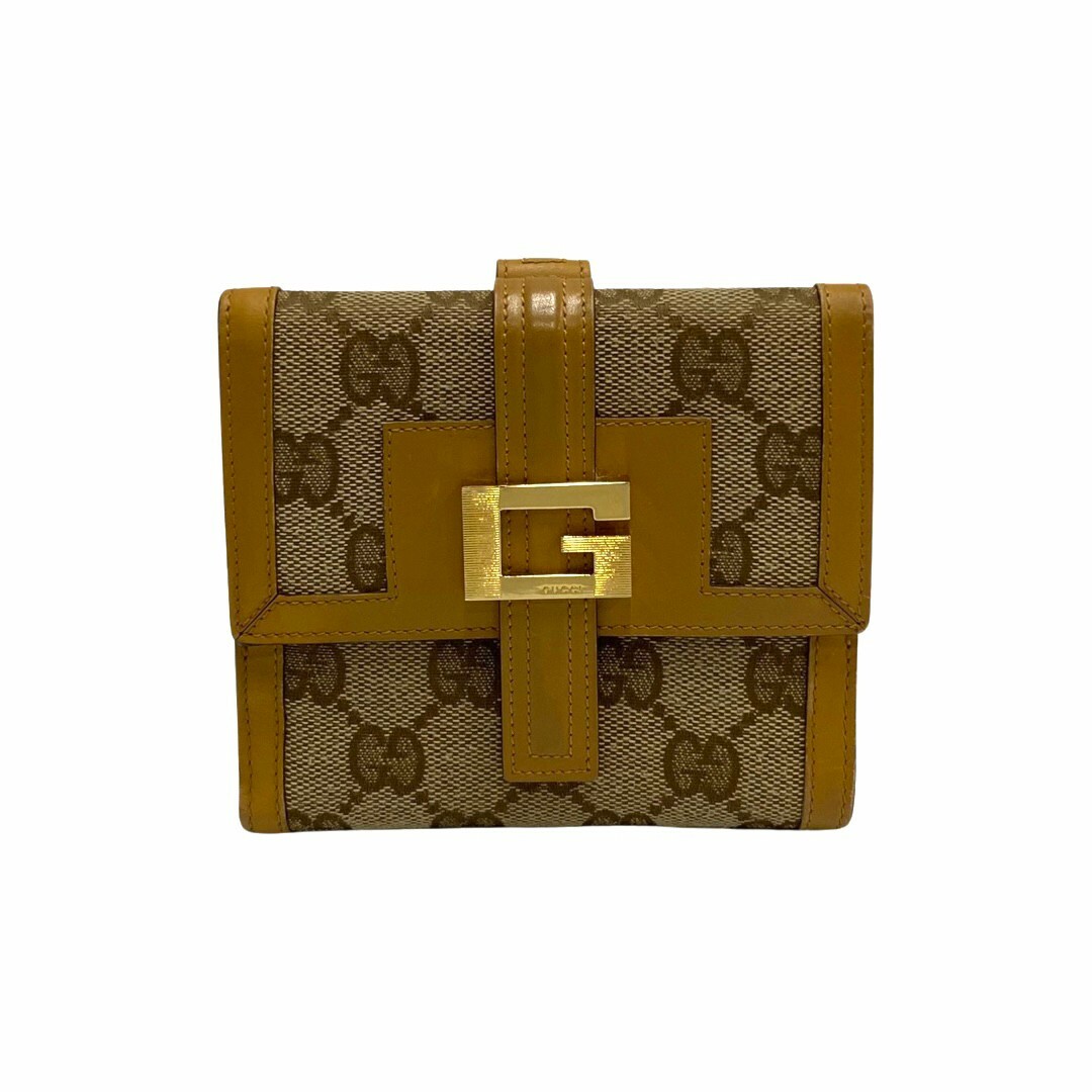 入荷中 極 美品 希少品 GUCCI グッチ G ロゴ 柄 金具 レザー 本革