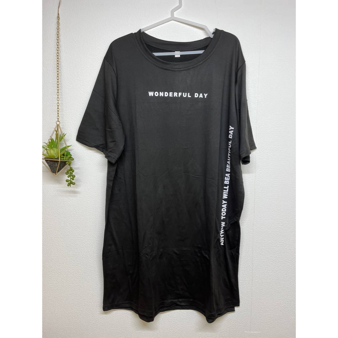 レディース　Tシャツ オーバーサイズ　2XL ブラック　カジュアル レディースのトップス(Tシャツ(半袖/袖なし))の商品写真